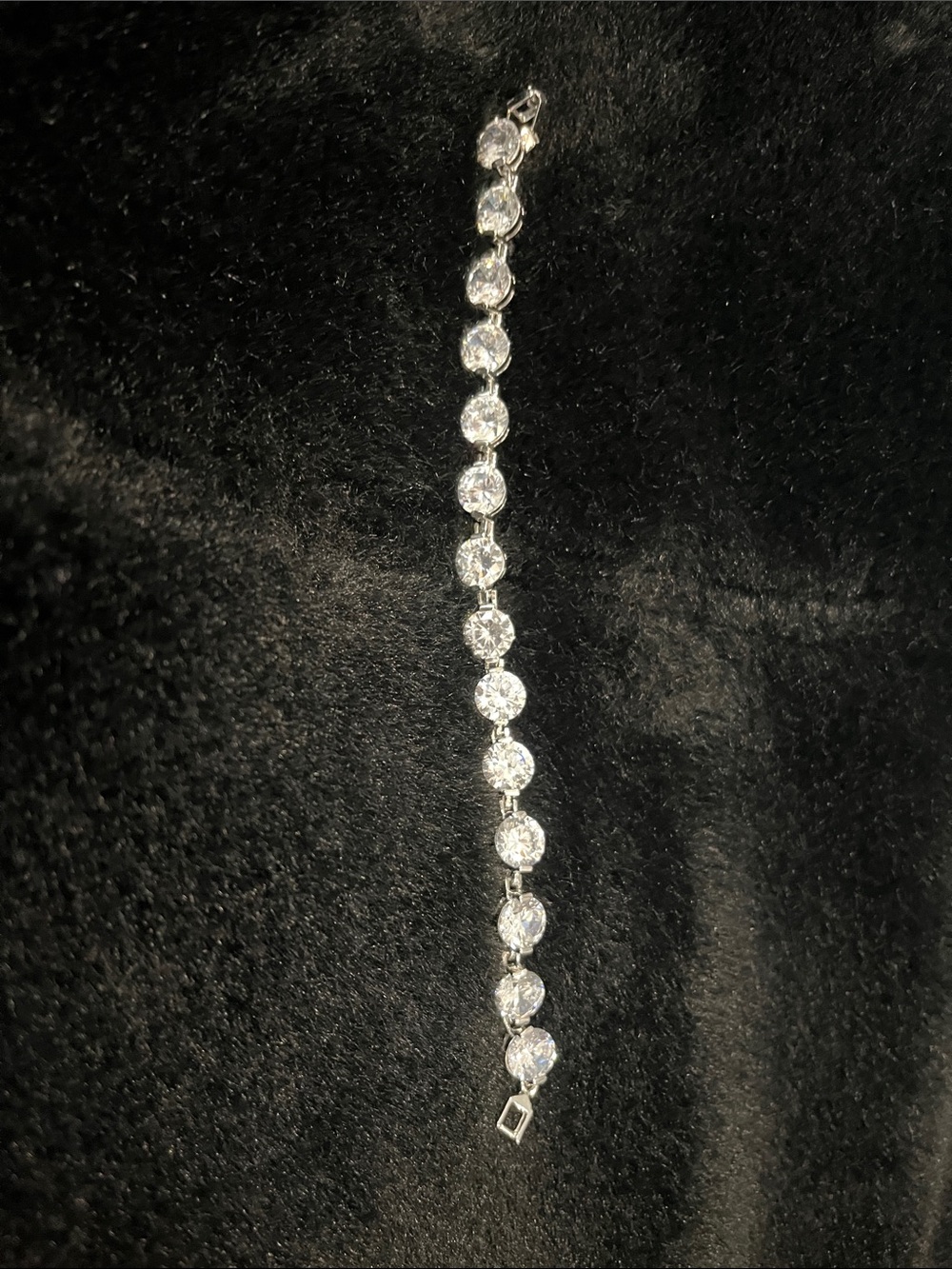 Macy's Silver-Tone Clear Crystal Link Bracelet
